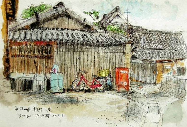建筑速写手绘资料下载-#Yohji Kato手绘作品分享#
