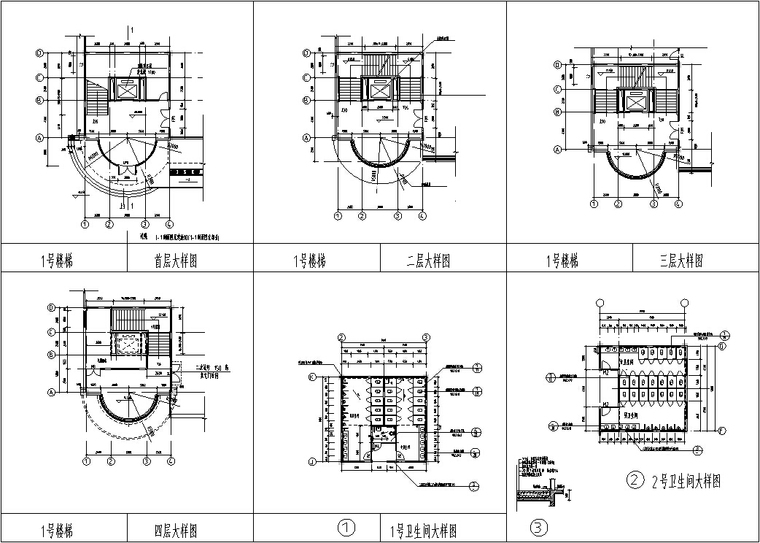 5套现代多层购物中心商业建筑设计施工图CAD-大型商场商业建筑设计节点结构图