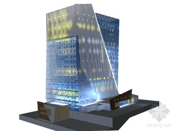 建筑夜景灯光提升改造资料下载-高层商业建筑夜景
