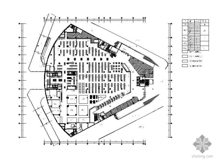 地下超市cad平面图下载资料下载-某大型超市平面图