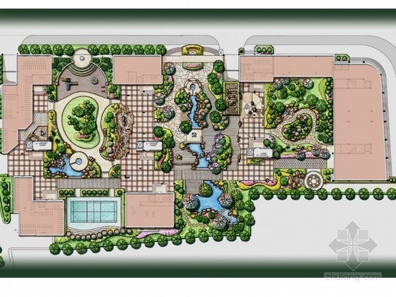 小区中心花园鸟瞰资料下载-[福建]居住区中心花园景观设计方案