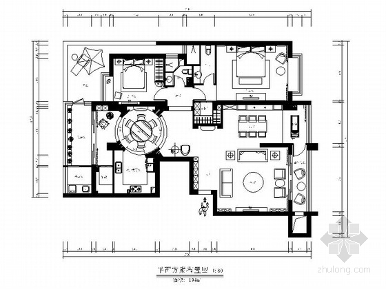 主卧室设计cad资料下载-高档大气简欧两居室设计CAD装修图（含实景）