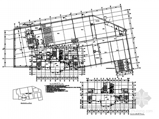 [安徽]现代高层住宅及商业影院建筑施工图-现代高层住宅及商业影院平面图