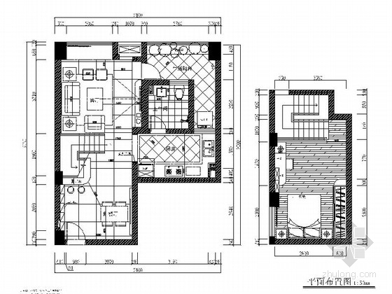 单身公寓CAD装修图资料下载-[东莞]现代风格跃层单身公寓室内装修图（含效果）