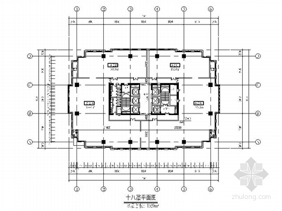 [浙江]现代风格超高层办公综合体建筑设计方案图（知名地产）-现代风格超高层办公综合体平面图