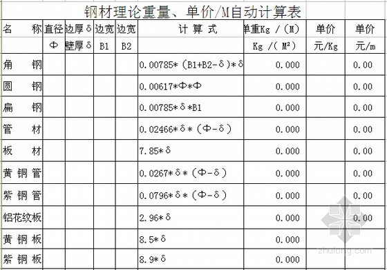 室外给排水设计计算表格资料下载-给排水及暖通安装工程量计算表格（自动计算）