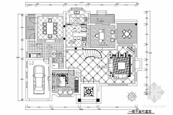 欧式别墅室内设计施工图（含效果图）