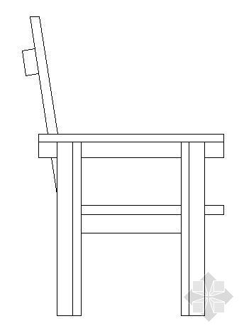有靠背矮椅剖面图资料下载-木椅结构图