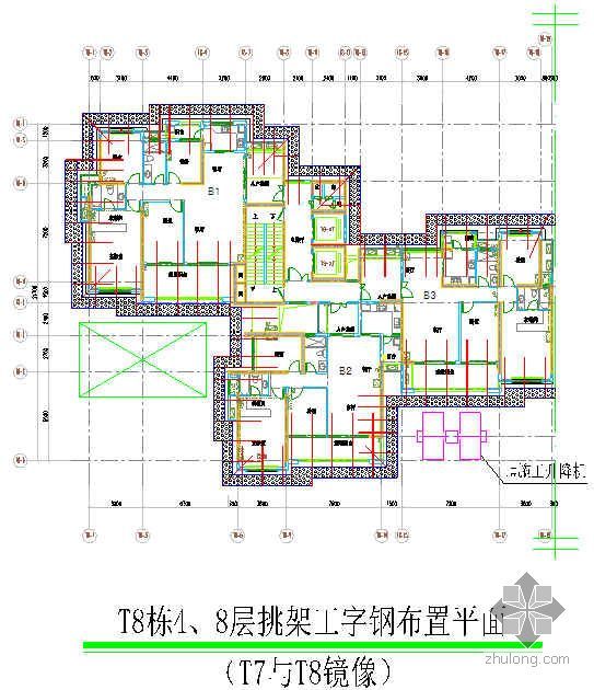 钢梁与墙体资料下载-广东某高层住宅悬挑外架施工方案（14工字钢）