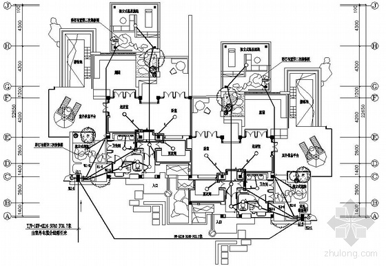单层别墅CAD图纸资料下载-某酒店式别墅电气图纸