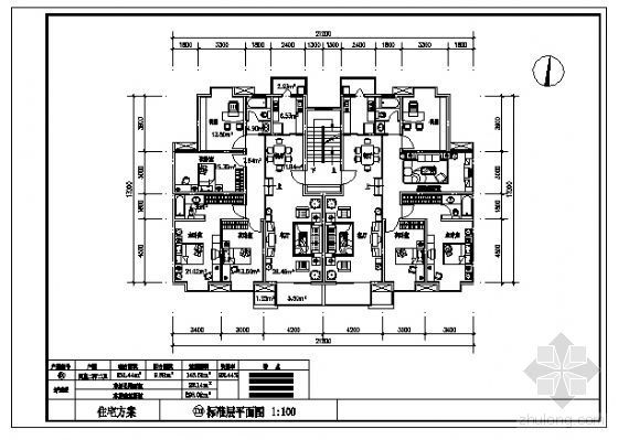 四室两厅单元平面图资料下载-四室两厅两卫（146.51m2）