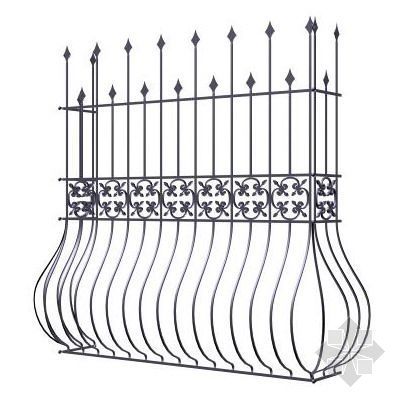 室内铁艺栏杆节点资料下载-铁艺栏杆3