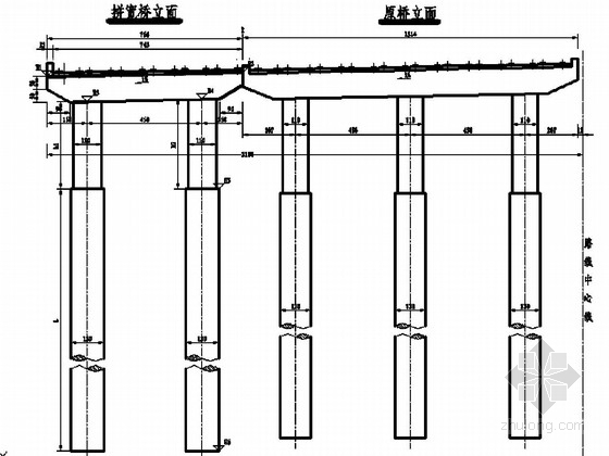 4孔10米空心板桥资料下载-I级公路3-13米空心板桥拼宽设计图