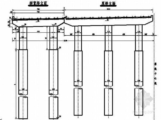 8米板桥的cad设计图资料下载-I级公路3-13米空心板桥拼宽设计图