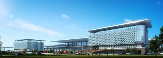 [南京]大型交通枢纽站建筑设计方案文本（知名地产）-大型交通枢纽站建筑设计效果图 