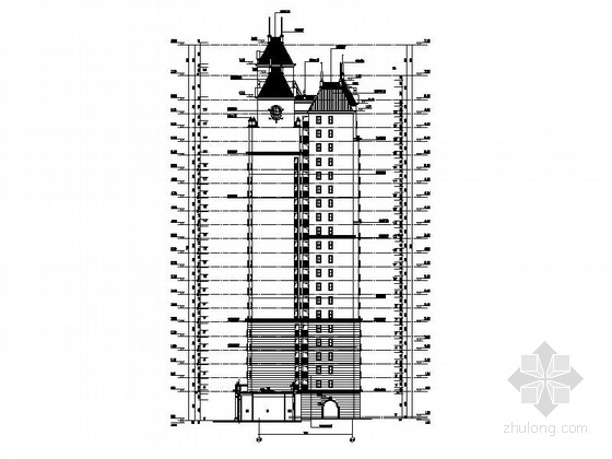 [安徽]某欧式小区规划及单体住宅楼施工图（知名设计院）-四栋立面图 