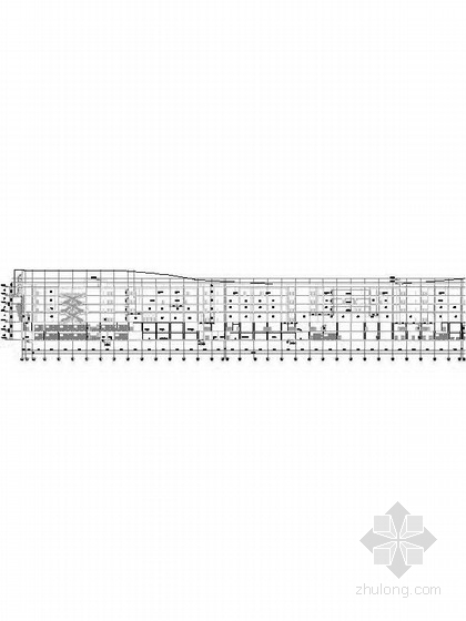 [浙江]5层国内知名商业广场建筑设计施工图（立面设计出色 含效果图）-5层国内知名商业广场建筑设计剖面图 