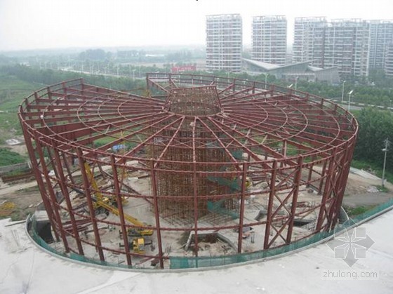檐口施工方法资料下载-[QC成果]67m大跨度圆形钢结构屋架施工方法创新研究（原创首例）