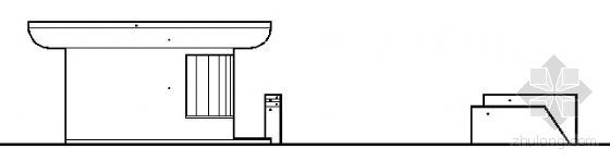 大门及门卫室su资料下载-某B型门卫室建筑方案图