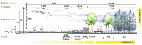 [山东]线型商业区规划及单体设计方案文本-商业区剖面图