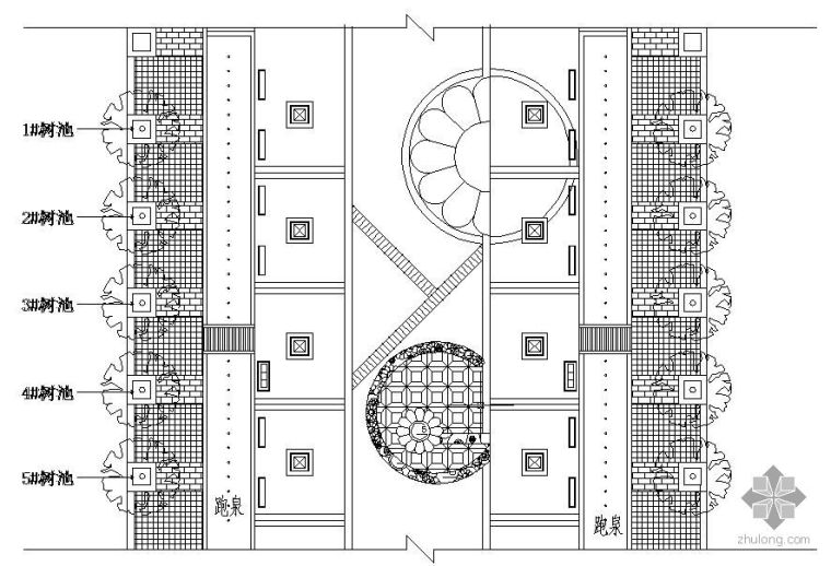 花坛小广场SU资料下载-小广场树池节点景观图