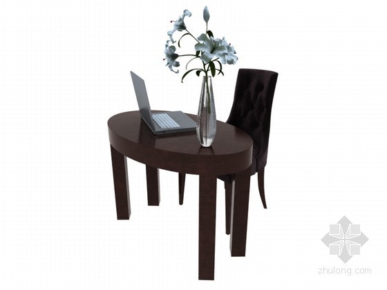 户外桌椅休闲资料下载-休闲小桌椅3D模型下载