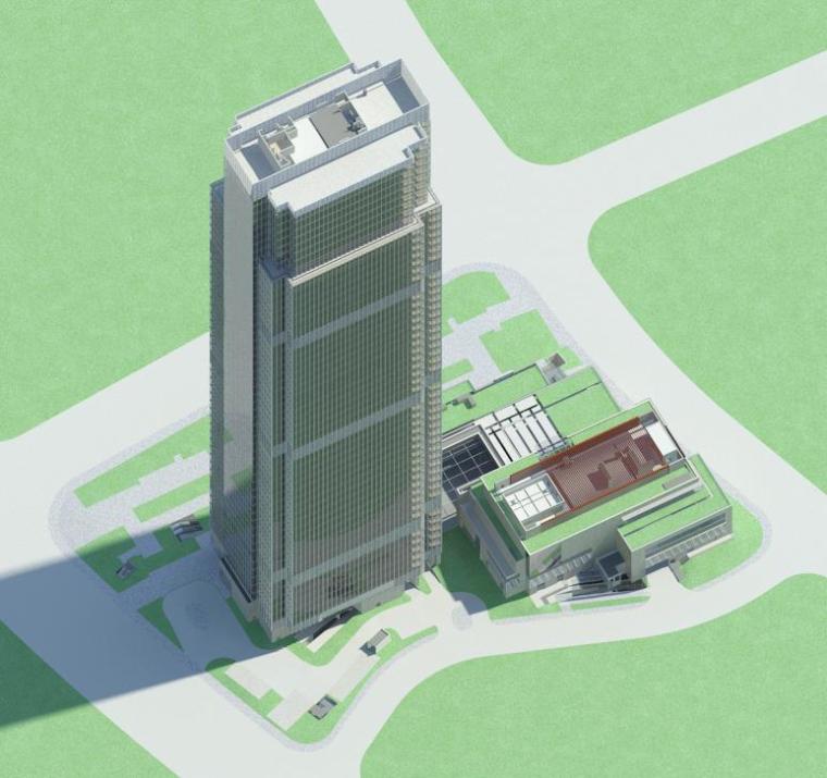 酒店revit模型下载资料下载-BIM模型-revit模型-超高层办公大厦Revit模型