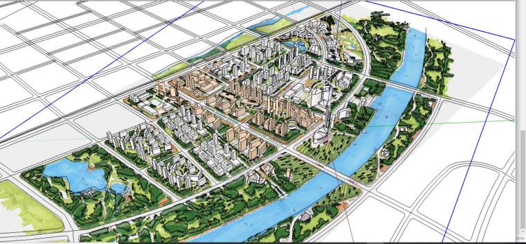 生态居住区修建性规划设计资料下载-某居住区规划设计SU模型+CAD+效果图