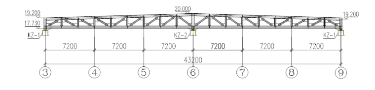 科学城工程中心屋面桁架钢结构液压滑移方案-桁架立面布置图