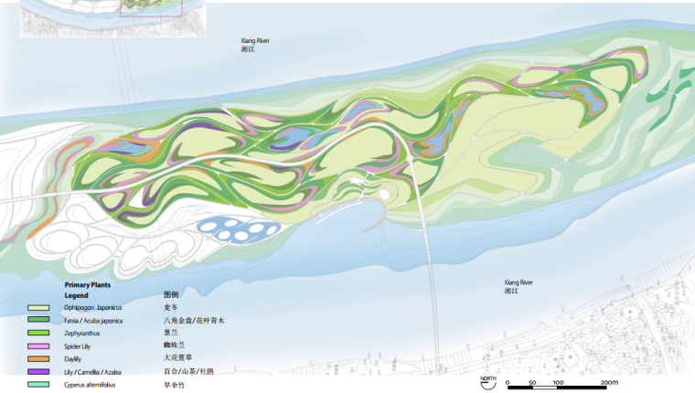 [湖南]长沙坪塘巴溪洲景观设计方案文本（PDF+77页）-植物配置