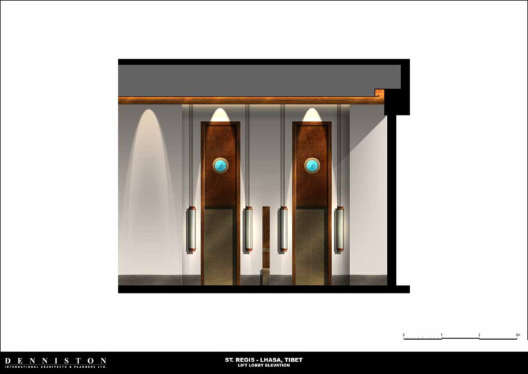 拉萨瑞吉度假酒店设计施工图（附效果图+概念方案文本）-Lift+Lobby+Elevation+副本