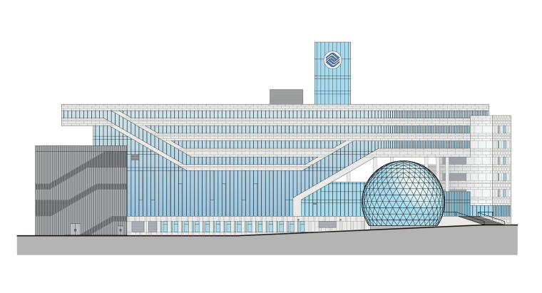 [南京]江苏移动通信业务支撑中心办公大楼设计文本（PPT）-北立面图