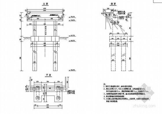 桥台模板dwg资料下载-104m组合体系斜拉桥下部桥台一般构造节点详图设计