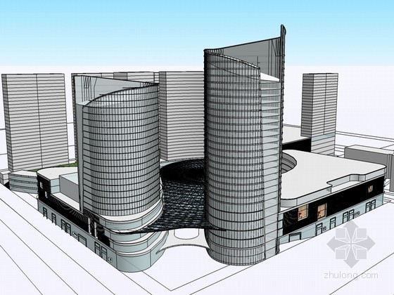 圆形建筑机电安装资料下载-圆形建筑SketchUp模型下载