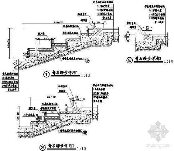 踏步详图cad视频资料下载-青石踏步详图