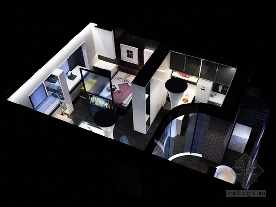 现代简约单身公寓室内设计方案 