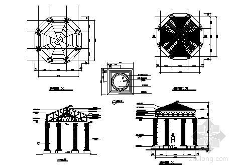 某八角亭建筑施工图-4