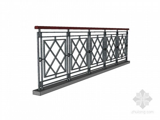 铸铁栏杆围合的阳台资料下载-方格铁栏杆