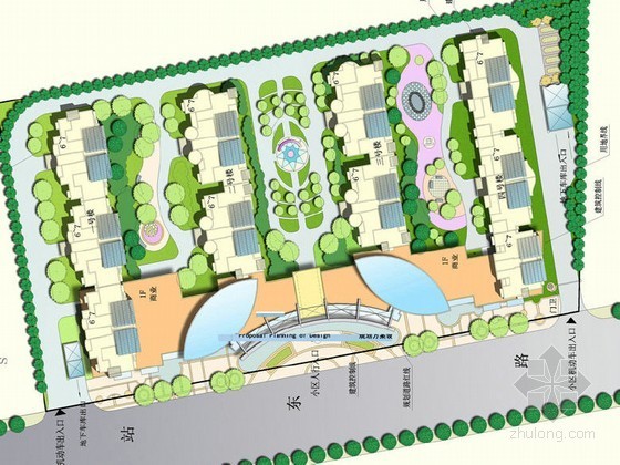 温州生命健康小镇概念规划资料下载-温州居民小区景观概念规划