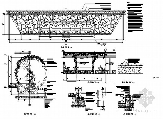 su基础建模景观花架资料下载-特色景观花架施工详图