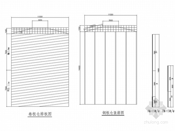 23米高钢结构资料下载-直径11米高筒式钢板仓结构图（高14米）