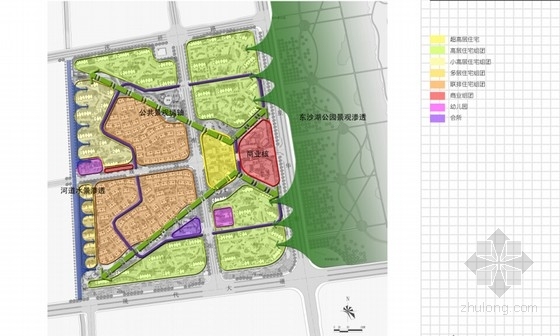 [江苏]公园型住宅小区景观规划设计-规划结构分析 
