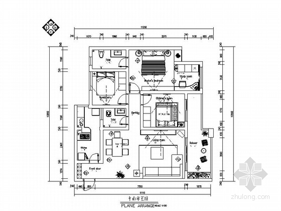 高层三居室现代风装修图资料下载-优雅现代风格三居室装修图（含效果图）