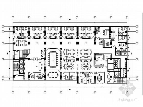 室内公装设计cad图纸资料下载-[上海]现代简约农庄办公室装修设计CAD施工图（含效果）
