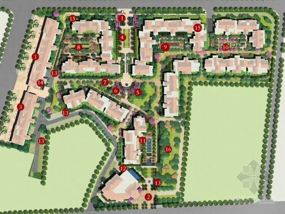 居住区景观全套概念设计图资料下载-[成都]居住区景观概念设计方案