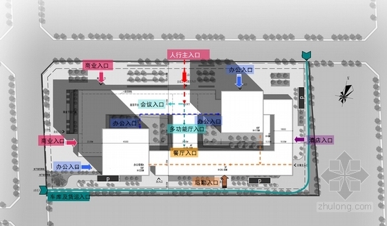 [成都]52层超高双塔办公综合体建筑设计方案文本（高220米）-52层超高双塔办公综合体分析图