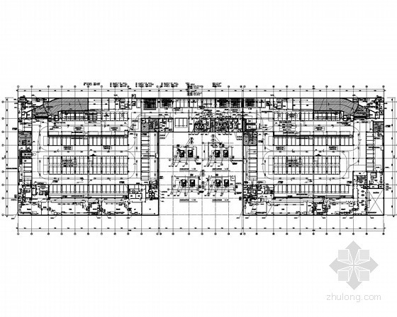 [浙江]多层商务楼空调通风及防排烟系统设计施工图（大院出品）-地下一层平面通风系统布置图 