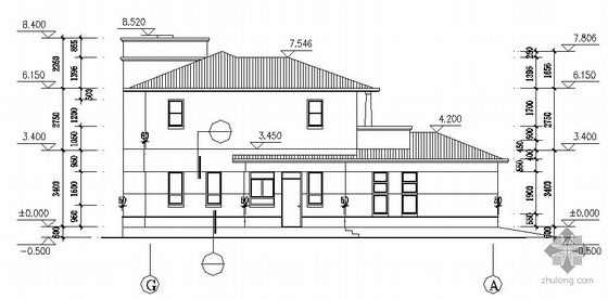某二层小型别墅建筑施工图-2