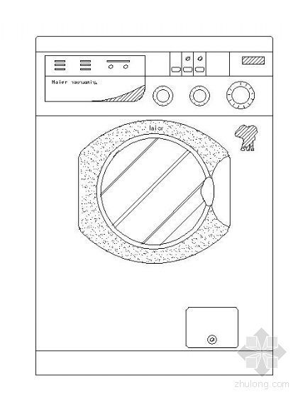 室内电器立面图资料下载-洗衣机平立面图块集