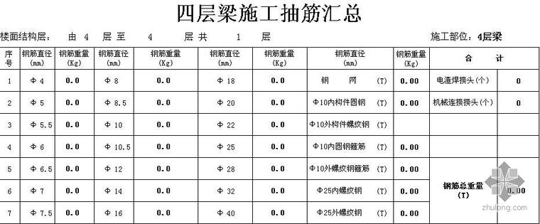 EXCEL钢筋施工抽筋表_4